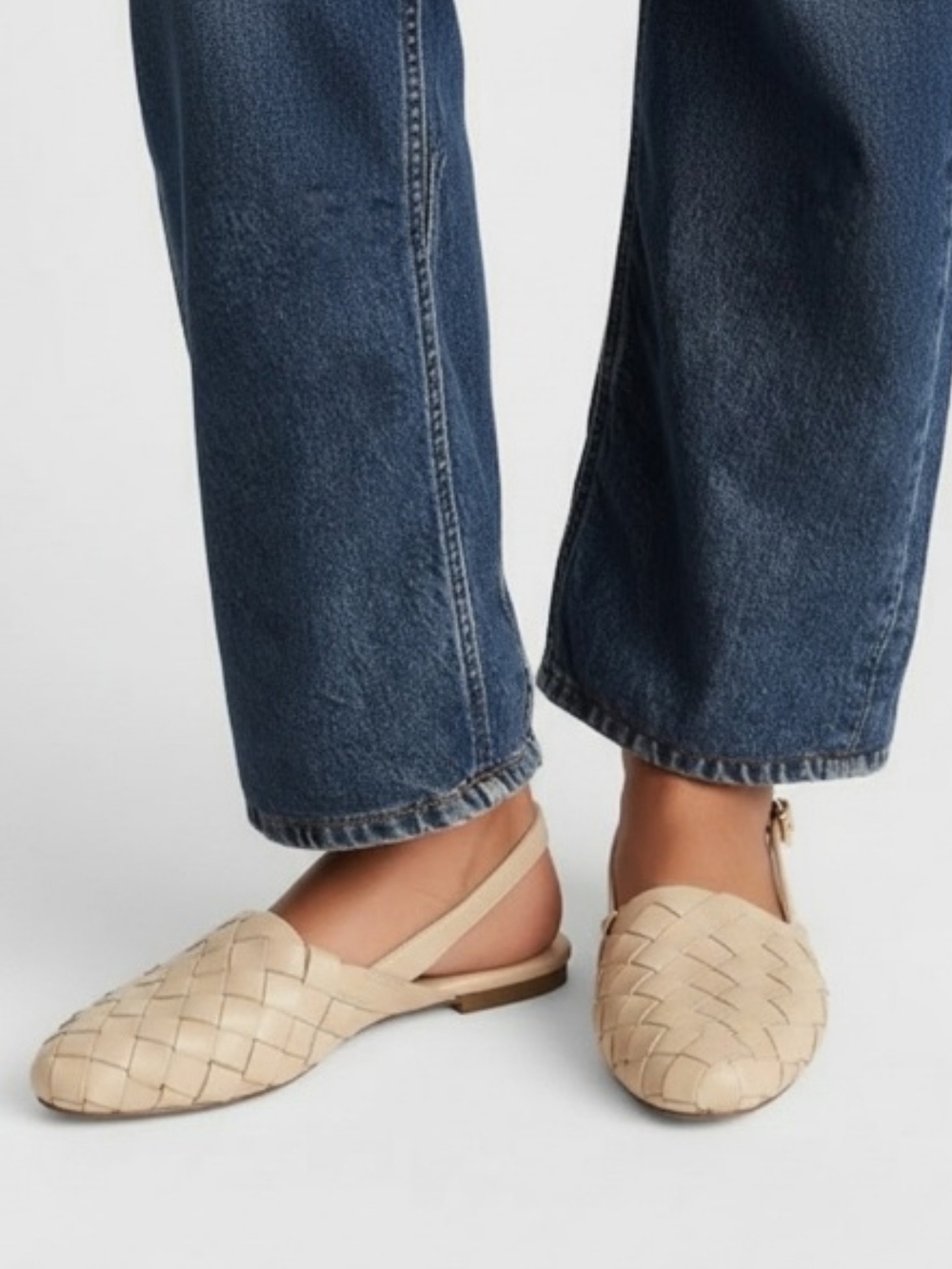 New! J. Crew Woven Leather Slingback Mule Flats